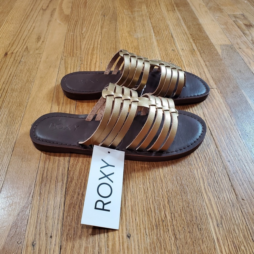 Roxy Tia Slip On Sandals Womens Sz 6 Thong Flip Flop NEW NWOB (TD1)